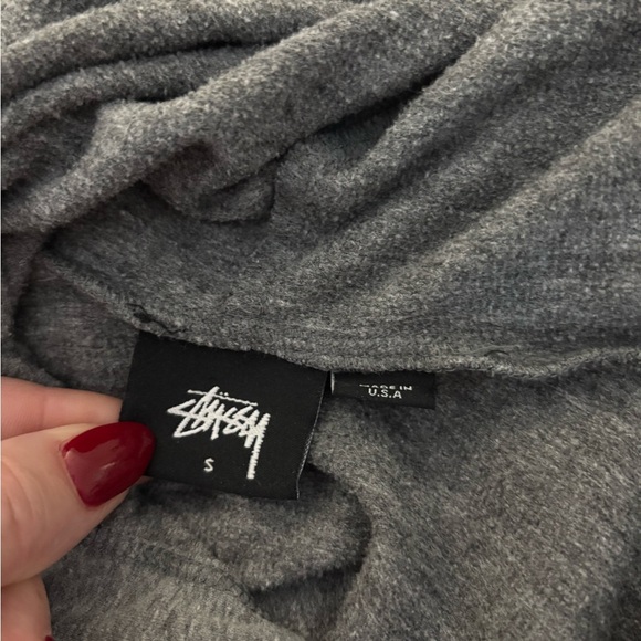 Stussy Women's Gray Pullover Hoodie Rainbow Spellout S Y2K Skater Streetwear - Picture 5 of 6